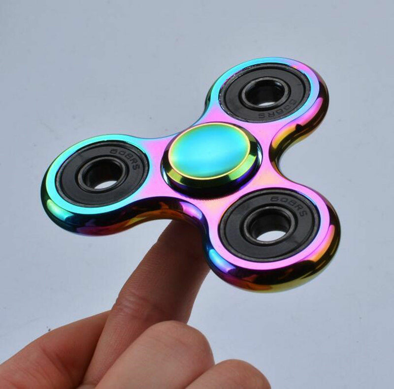 Rainbow Stainless Metal Hand Spinner Fidget Hybrid Bearing Desk Long Spin EDC