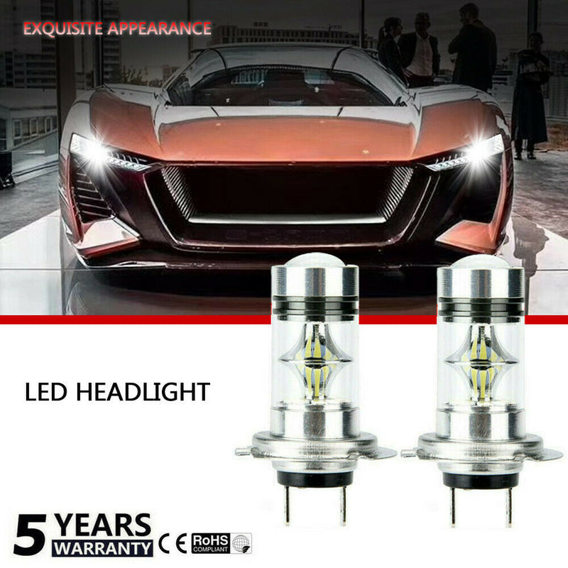 1Pair H7 10000W 150000LM Car LED Headlights Bulbs Fog Lights 6000K CREE White