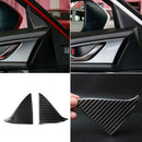 2x Carbon Fiber Interior Front Quarter Glass Cover Trim for Mazda3 17 18