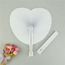 5pcs wedding white heart shaped diy painting paper fan hand held folding fans FT