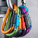 5Pcs Aluminum Carabiner D-Ring Clip Hook Camping Keychain Screw Locking  Pip M&O