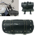 20.5x10.5cm Motorcycle Backpack Saddle Bag Black With Beige Weatherproof K0S3