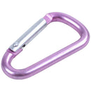 Pink aluminum alloy D-shape spring-loaded gate closure carabiner T9D6