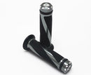 Motorcycle ATV Aluminum Rubber Gel 7/8" 22mm Hand Grips Handlebar Titanium