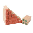 25xHappy Life diary stamp DIY rubber stamp wood stamp with wooden box