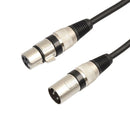 3 Pin XLR Microphone Cable Male to Female Audio Extension Cord