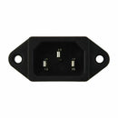 Fasdga 10 Pcs Black 3 Pins IEC320 C14 Inlet Power Plug Socket AC 250V 10A I8J5