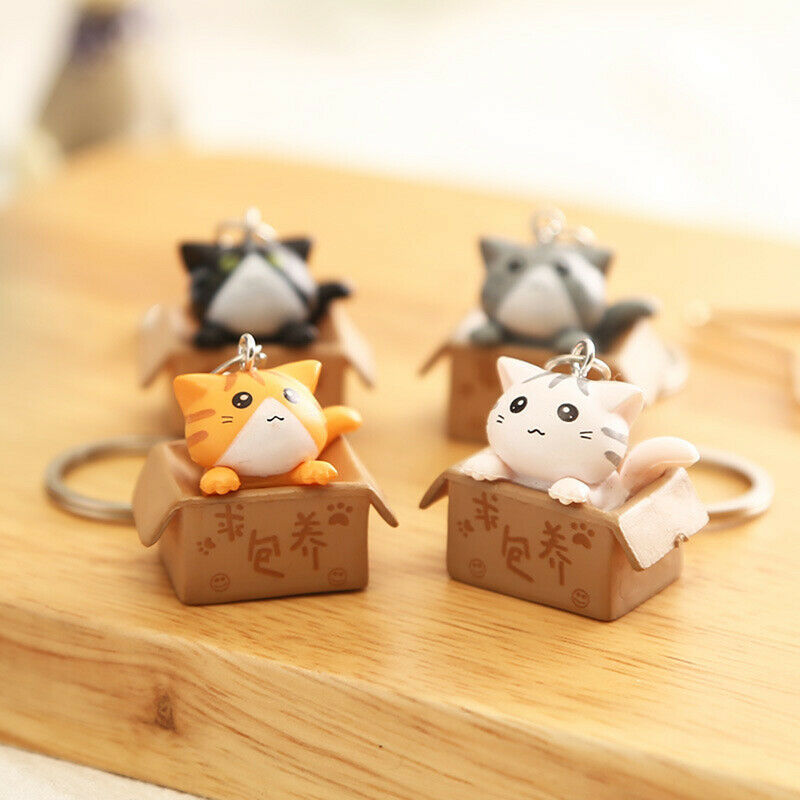 Cartoon Cute Cat Pendant Keychains Metal Key Rings Women Bag Car Key Chain Gi MO