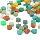100pcs Retro Sealing Wax Grain Octagon Fire Painting Pill Stamping Envelope
