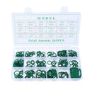 265pcs Assortment Kit Car HNBR Air Conditioning O Ring Seals Set(Green)