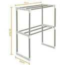 Stainless Steel Adjustable Multifunctional Microwave Oven Shelf Rack Standi