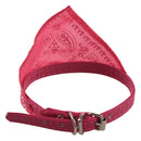 Pink leather collar Bandana adjustable scarf for dog cat pet S C5F3