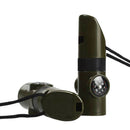 7 in 1 Survival Whistle with Compass LED Light Magnifier Outdoor Bushcraft Tool