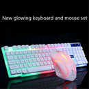 Computer Desktop Gaming Keyboard and Mouse Mechanical Feel Led Light Backl&+