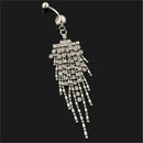 Hot New Crystal Tassel Dangle Navel Belly Button Ring Bar Body Piercing Jewelry