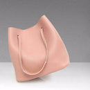 4pcs Set Women Bag Fashion Solid PU Single Shoulder Messenger Bags(Pink)