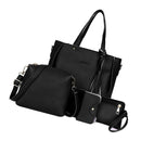 2Pcs Four Set Leather Handbag Cross Body Shoulder Card Tote Bag for Ladies