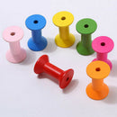 100 Pieces Colorful Wooden Sewing Tools Empty Thread Spools Sewing Crafts