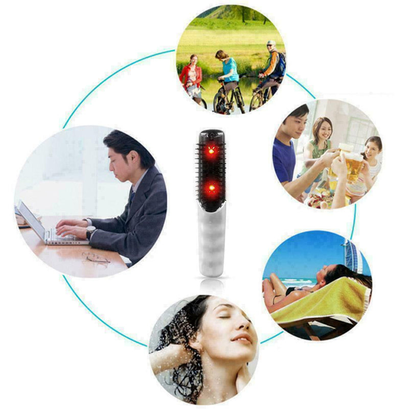 Electric Infrared Hair Growth Brush Comb Head Scalp M6M Massager Vibrating F8B6