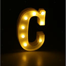 White Large Plastic Marquee Freestanding Alphabet LED Light UP Letters C