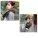 Warm Soft Coffee Mohair Open Knit Handmade Circle Scarf Elegant Neckerchief