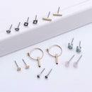 9 Pairs Natural Stone Earrings Small Ornaments Alloy Earrings Jewelry Ornaments