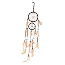 18" Traditional Brown Dream Catcher with Feather Wall Car Hanging Ornamen