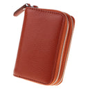 Leather Unisex Credit Card Holder Zipper Wallet Business Cards Case Purse Travel