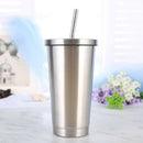 Fashion Portable Coffee Mug With Lid Straw Double Wall Stainless Steel VacuuZ3W9