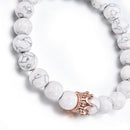 2Pcs King Queen Crown Couple Bracelets His And Her Friendship 8mm Beads Bracelet