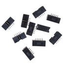 10PCS DC3 10P 2.54mm 2x5 Pin 10 Pin Straight Male Shrouded Header IDC Socket M&E