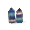 1x Natural Hexagonal Crystal Quartz Healing Fluorite Wand Stone Colourful Gem ME