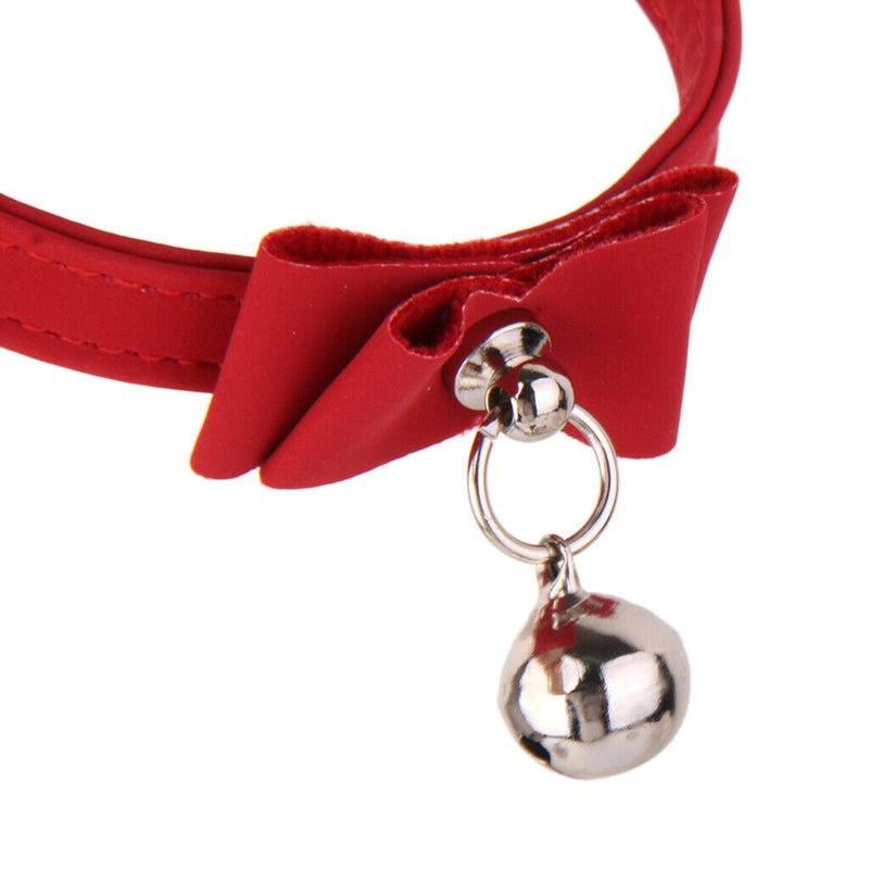 Adjustable Pet Kitten Cat Puppy Safety Collar Bell Buckle Neck Strap Red