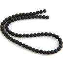 Strand Lava Stone beads loose beads ball 12 mm black E2T6