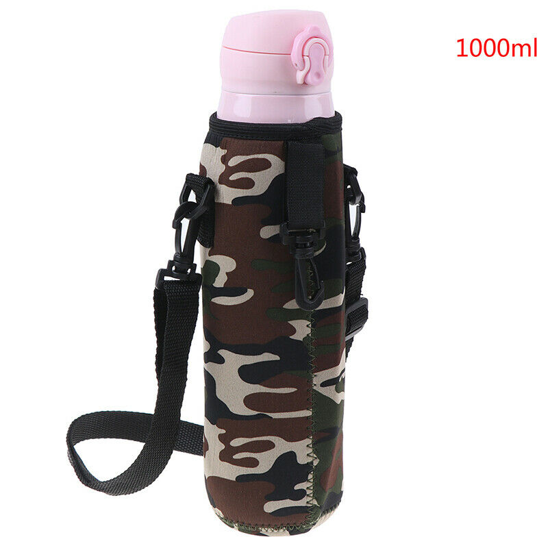 1000ML Water Bottle Carrier Insulated Cover Bag Neoprene Holder Strap OutdoorJ3C