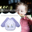 Cartoon Full Sleeve Baby Bib Waterproof Paint Feeding Apron (Grey Rabbit) A