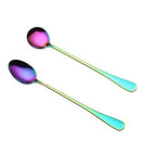 6pcs Stainless Steel Iridescence Rainbow Coffee Spoons Mixing Spoons Set Lo