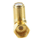 2pcs F Male Plug to F Female Jack Right Angle RF Coaxial Adapter Connector