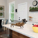 Metal Animal Statue Dachshund Wine Cork Container Modern Artificial Iron Cr