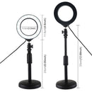 4.6 Inch Dimmable LED Ring Light Kit Photography Selfie Light + Desktop JIB