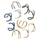 10pcs/Pack Fashion Non-pierced Ear Cuff Lip Ring Twined Double Loop Assorted