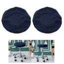2x Anti-slip 12-15" Round Bar Stool Cover Salon Club Chair Seat Cover Dark Blue