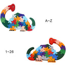 2Pcs Wooden Puzzles, Alphabet Jigsaw Puzzle Building Blocks Animal Wooden S E4D9