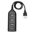 USB Hub 5Mbps High Speed Multi USB 2.0 Adapter 4 Port Splitter (Black)