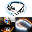 2X 60cm LED Switchback Headlight Sequential DRL Light Strip Tube White Yellow BX
