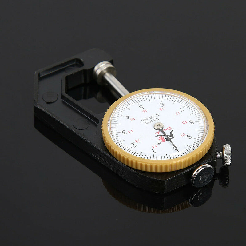 0-20mm 0.1mm Dial Leather Paper Thickness Gauge Meter Tester (Flat Head) A