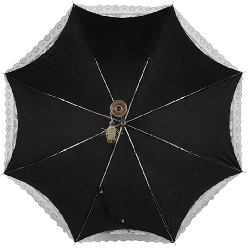 Compact Lace Wedding Parasol Folding Travel Sun Umbrella UV Block (gray) V3M9