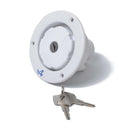 Universal White Gravity Water Hatch Fill Dish Lock Keys RV Trailer