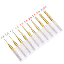 10X Corn Teeth TiN Coated Titanium Milling Cutter Router Drill Bits 0.8-3.17mm