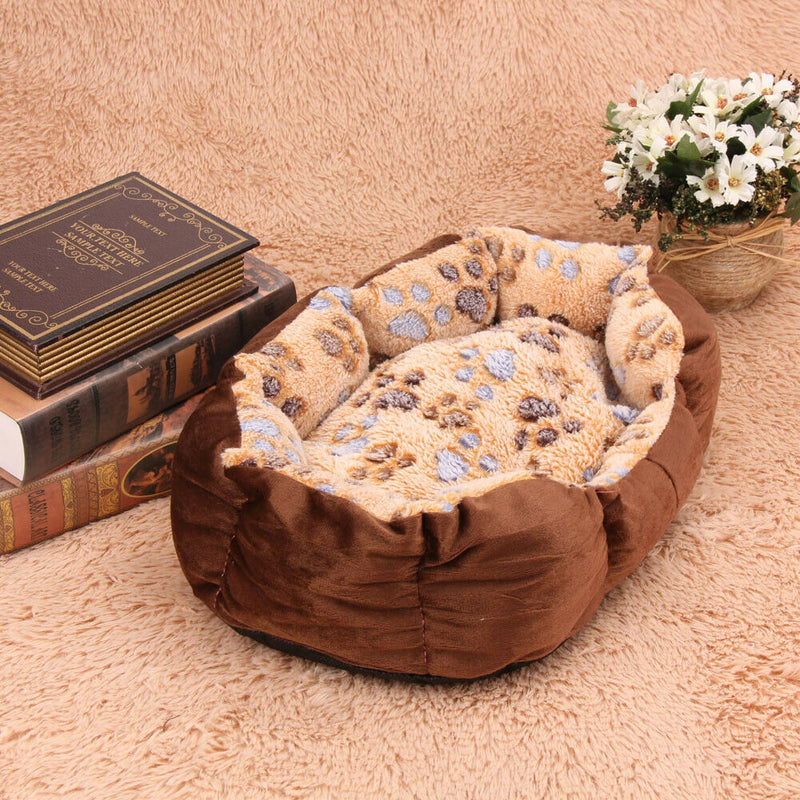 Pet Dog Puppy Cat Gray Bed House Nest Mat Pad Cozy Soft Warm Fleece